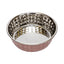 Country Living Set of 2 Hammered Stainless Steel Dog Bowls – Rose Quartz, 64 oz
