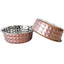 Country Living Set of 2 Hammered Stainless Steel Dog Bowls – Rose Quartz, 64 oz