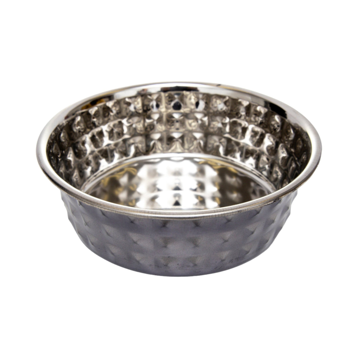 Country Living Set of 2 Hammered Stainless Steel Dog Bowls – Black Pearl
