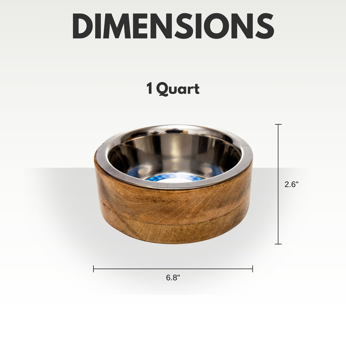 Country Living Stainless Steel Dog Bowl with Cylindrical Mango Wood Holder