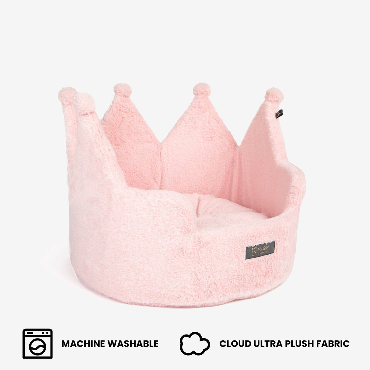 Crown Dog & Cat Fun Bed Cloud Prive Collection - Royal Blush Pink