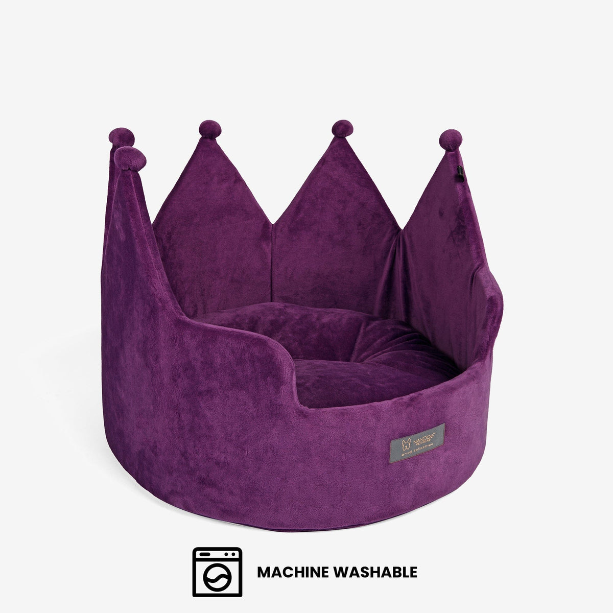 Crown Dog & Cat Fun Bed Cloud Prive Collection - Royal Purple