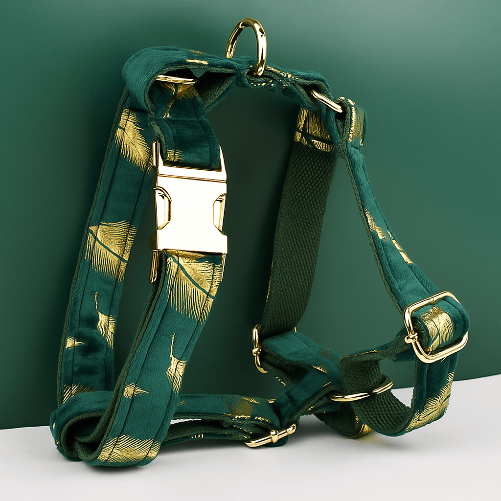 Green Feather Velvet Floral Set