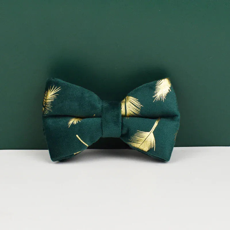 Green Feather Velvet Floral Set