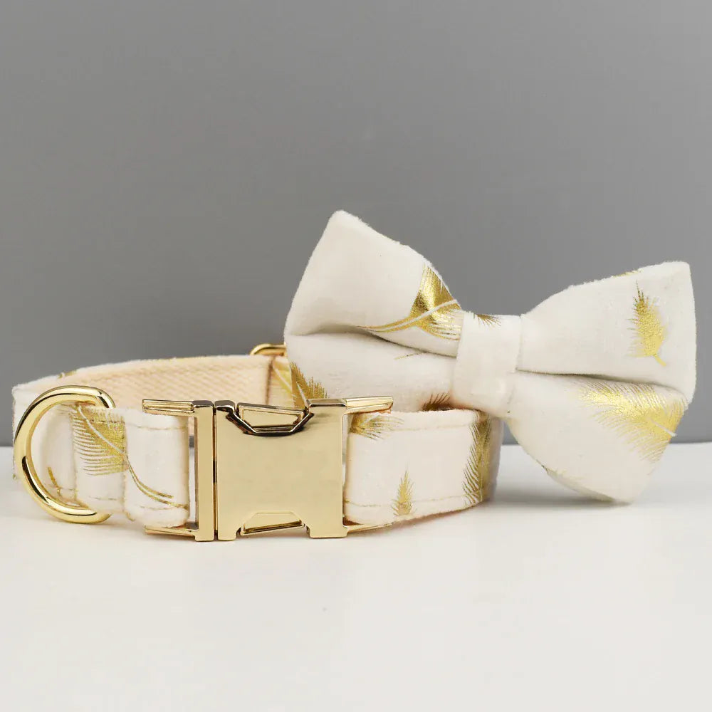 Ivory Gold Leaf Velvet Set