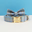 Dog Collar Leash Harness Set, Blue Plaid