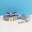 Dog Collar Leash Harness Set, Blue Plaid