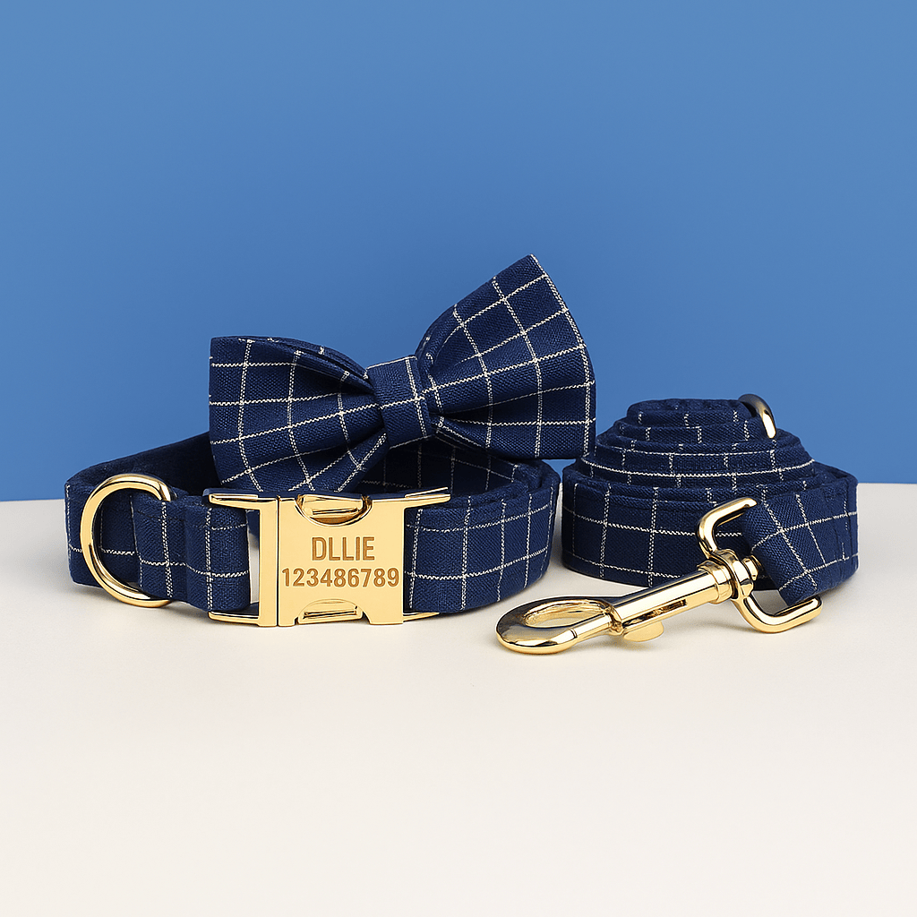 Plaid Dark Blue Set