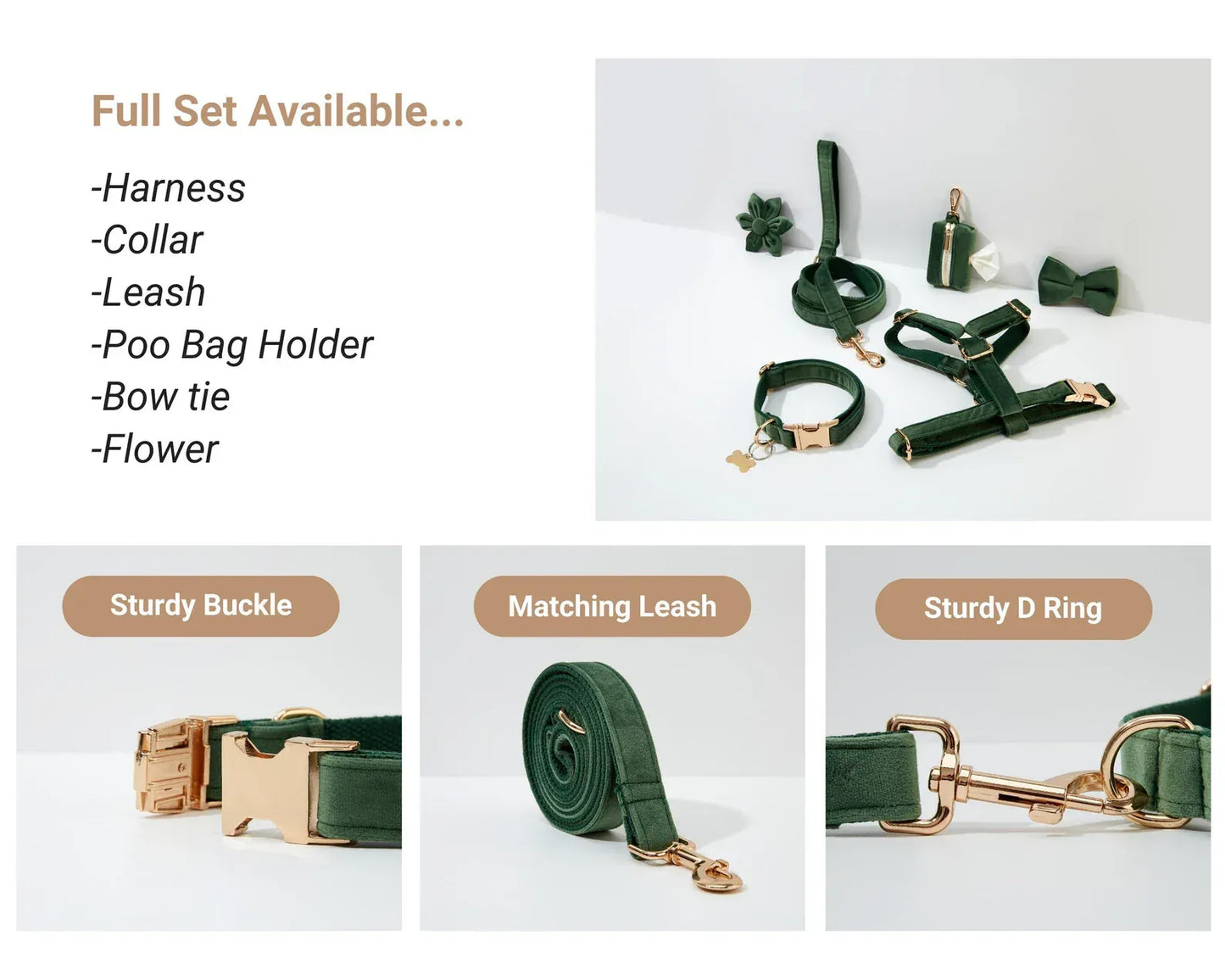 Velvet Dark Green Set