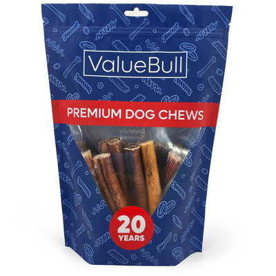 ValueBull Bully Sticks for Large Dogs, Super Jumbo 6 Inch, 25 Count