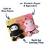 Pink & Black Ninja Plush Dog Toy Set, Squeakers & Crinkle Paper