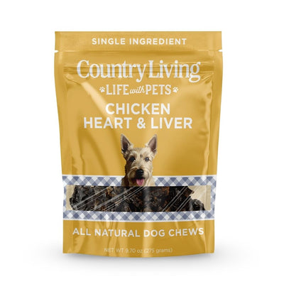 Country Living Dehydrated Chicken Hearts & Livers Dog Treats, 9 oz