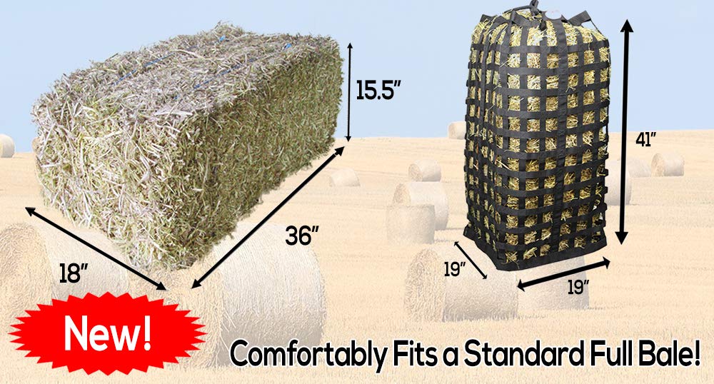 Derby Originals Go Around XL All-Sided Slow Feeder Horse Hay Bag – 1.75" Square Openings – Restricted Feeding | Patented Design – 1-Year Warranty