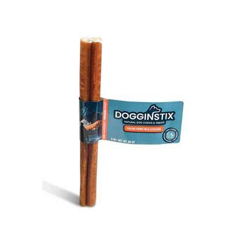 Dogginstix Bully Stick Dog Chew, All-Natural, Grass-Fed Beef, Odor-Free
