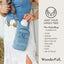 Denim HydroBag® with Horseshoe Embroidery and Denim overlaid Vegan Leather Strap and Gold hardware