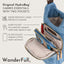 Denim HydroBag® with Horseshoe Embroidery and Denim overlaid Vegan Leather Strap and Gold hardware