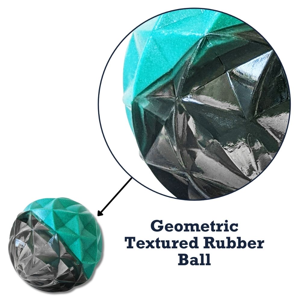 Country Living Geometric Textured TPR Ball Dog Toy, 2.8 in