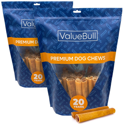 ValueBull Buffalo Collagen Sticks for Dogs, 6 Inch Super Jumbo Chews, Natural Long-Lasting Dog Treats, 25 Count