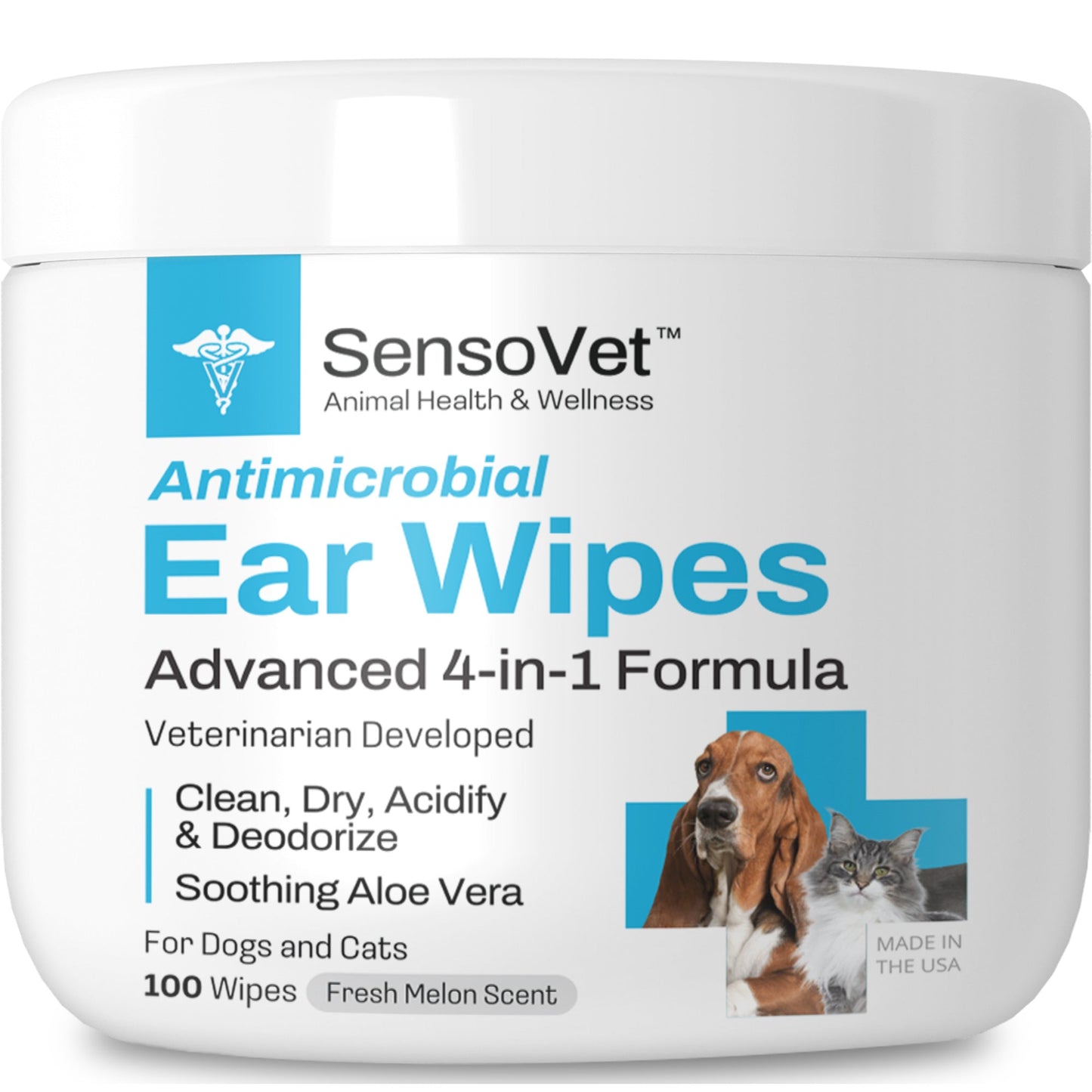 Ear Wipes for Dogs & Cats - 100 Wipes