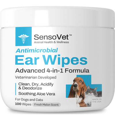 Ear Wipes for Dogs & Cats - 100 Wipes