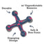 Natural Rubber Jack-Shaped Dog Chew Toy, 6.5 in