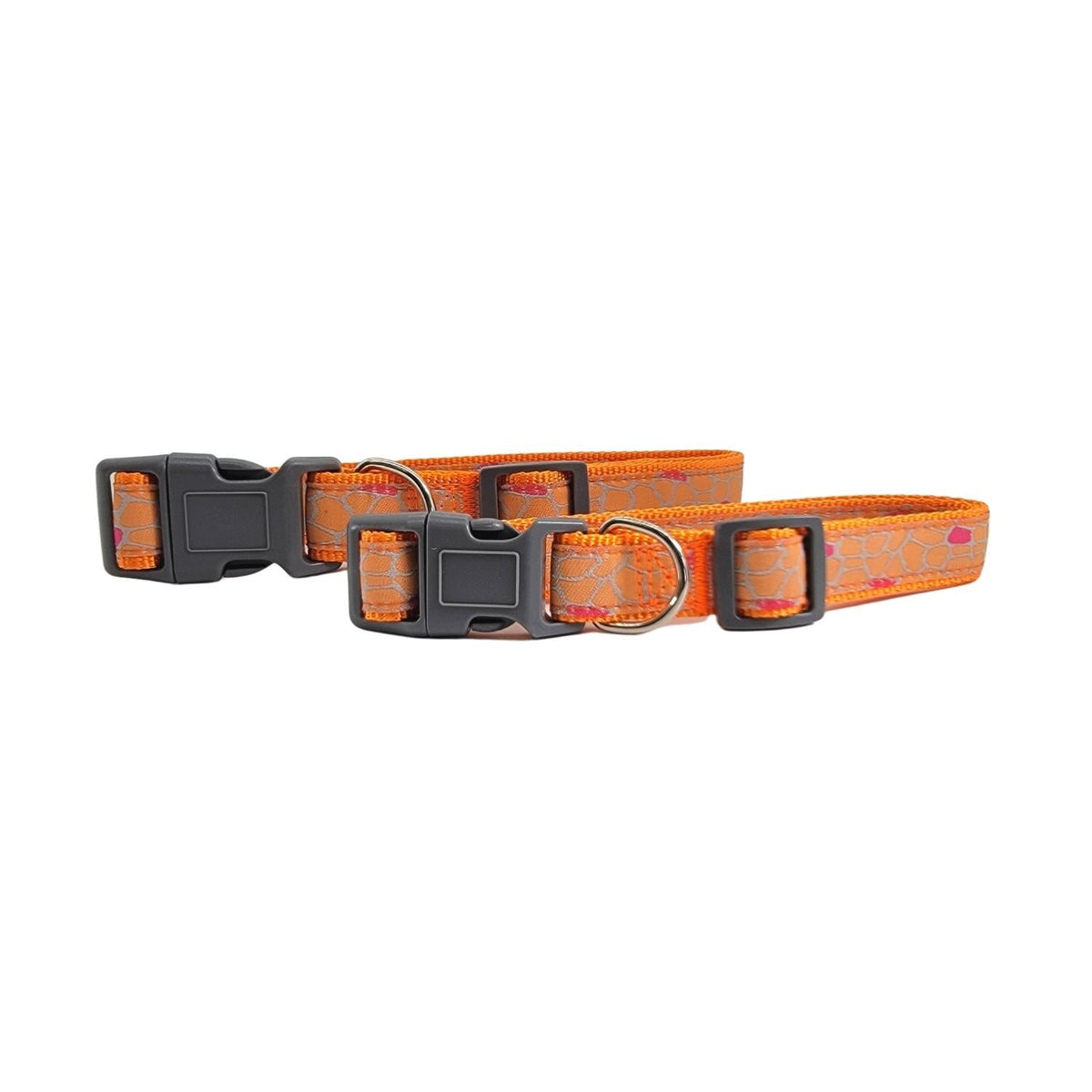Nylon Dog Collar with Embroidered Giraffe Design