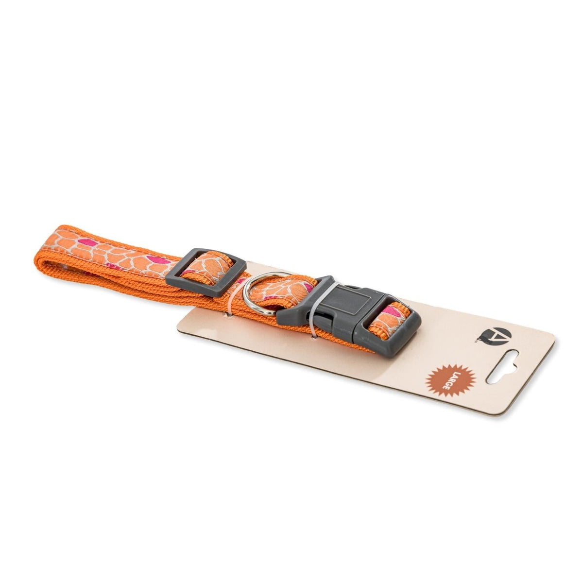 Nylon Dog Collar with Embroidered Giraffe Design
