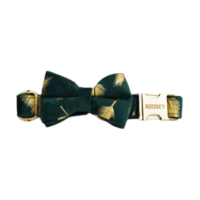 Green Feather Velvet Floral Set