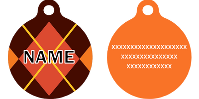 Argyle Fall HD Dog ID Tag