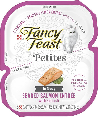 Fancy Feast Petites Seared Salmon with Spinach in Gravy Wet Cat Food (2.8oz)