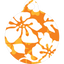 Island Floral Orange HD Dog ID Tag