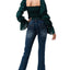 Grace in LA Women's Western 3D Aztec Mid Rise Bootcut Jeans