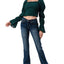 Grace in LA Women's Western 3D Aztec Mid Rise Bootcut Jeans