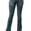 Grace in LA Women's Western Cactus Embellished Mid Rise Bootcut Jeans