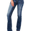 Grace in LA Women's Western Cactus Scene Embroidered Mid Rise Bootcut Jeans