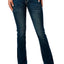 Grace in LA Women's Western Floral Steer Head Embellished Mid Rise Bootcut Jeans