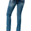 Grace in LA Women's Western Steer Head Print Mid Rise Bootcut Jeans