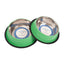 Country Living Ribbed Stainless Steel Dog Bowls, Non-Slip, Set of 2 – Irish Green