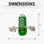 Green Squeaky Plush Sneaker Dog Toy with Rope & Treat Compartment