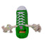 Green Squeaky Plush Sneaker Dog Toy with Rope & Treat Compartment