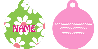 Green Daisy HD Dog ID Tag