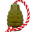 USA-K9 Grenade Shaped Rubber Dog Toy - Chew, Treat Dispenser & Tug Toy | USA - Army Green