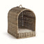 Handwoven Rattan Canopy Dog Bed with Cushion