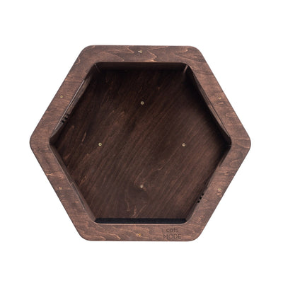 Cat Hexagon Shelf Dark Walnut