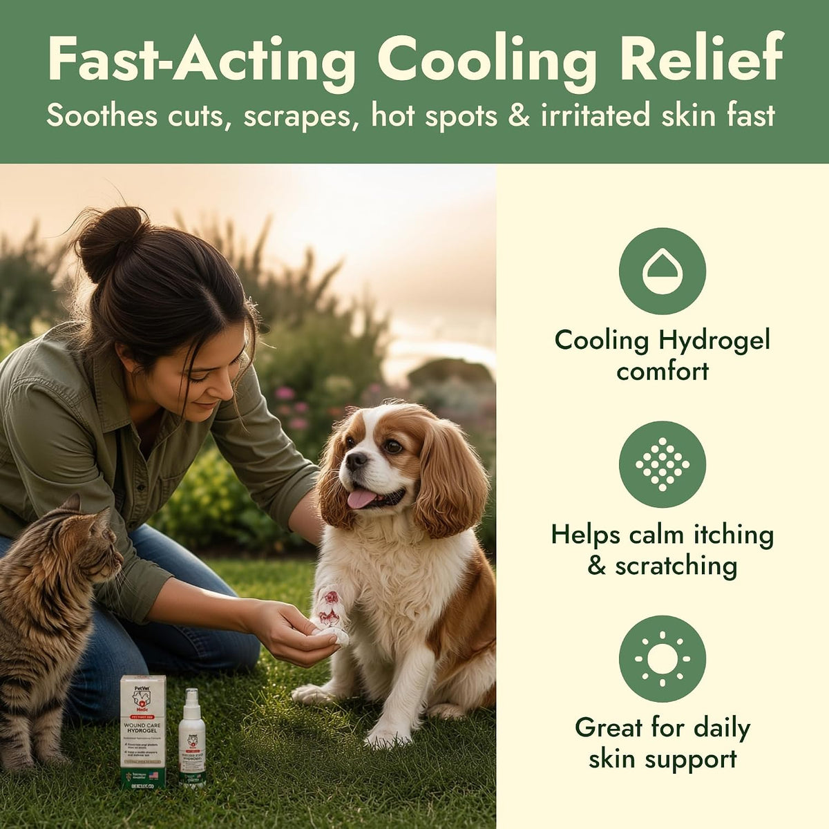 PetVet Medic® Hydrogel Wound Care for Dogs & Cats, all animals – 3 oz