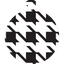Houndstooth Black and White HD Dog ID Tag