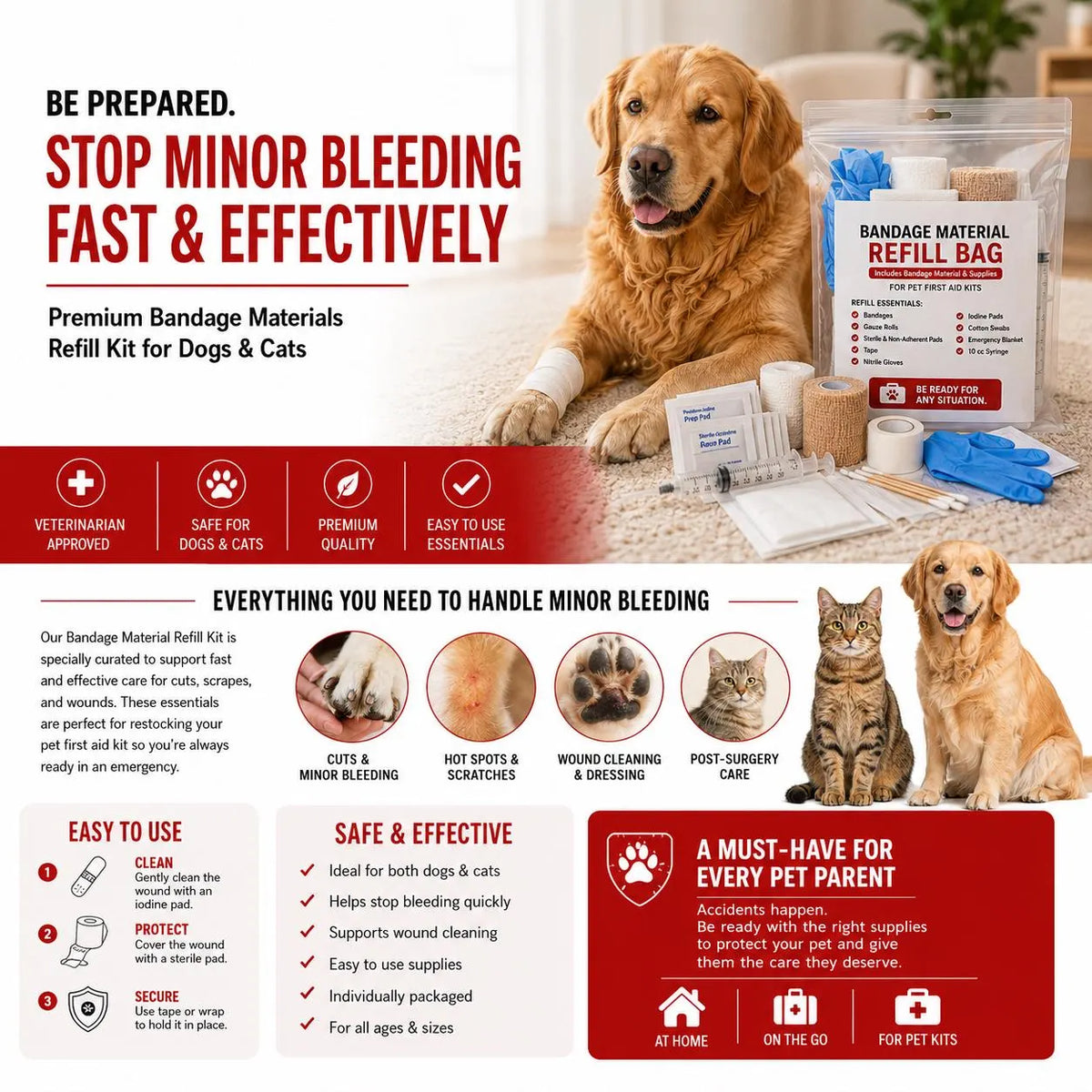 PetVet Medic® Bandage & Supplies Refill Pack