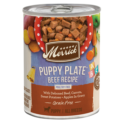 Merrick Grain Free Puppy Plate Beef Wet Dog Food (12.7oz)