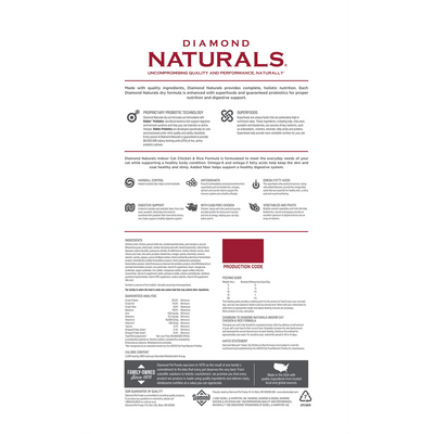 Diamond Naturals Indoor Chicken and Rice Dry Cat Food
