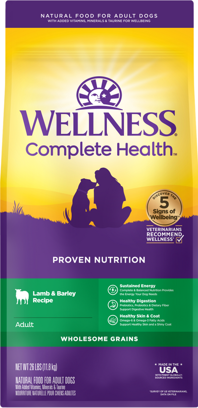 Wellness Complete Health Adult Lamb and Barley Dog Food
